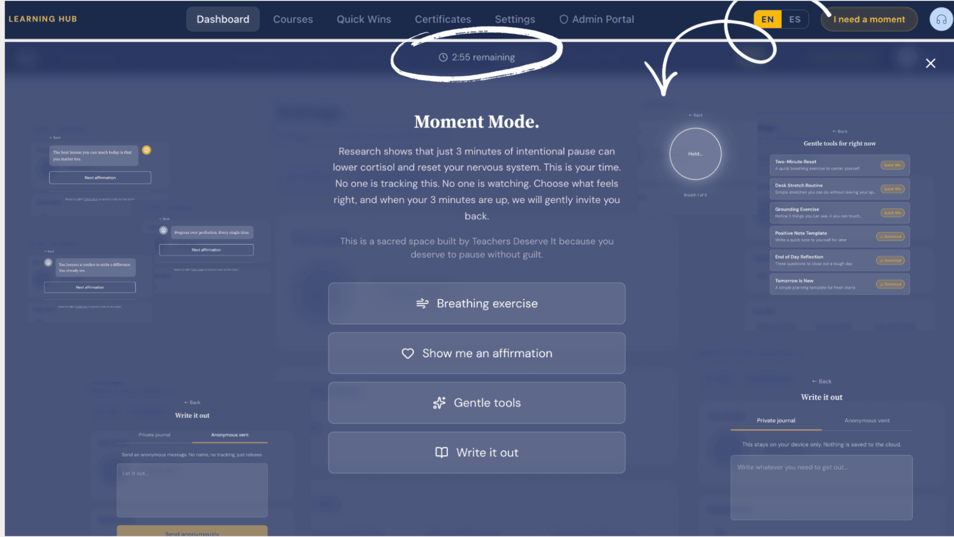Moment Mode pause space